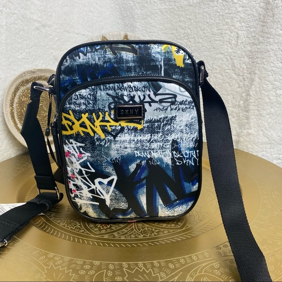 Dkny Bags Dkny Gigi Flight Crossbody Graffiti Double Zip Purse